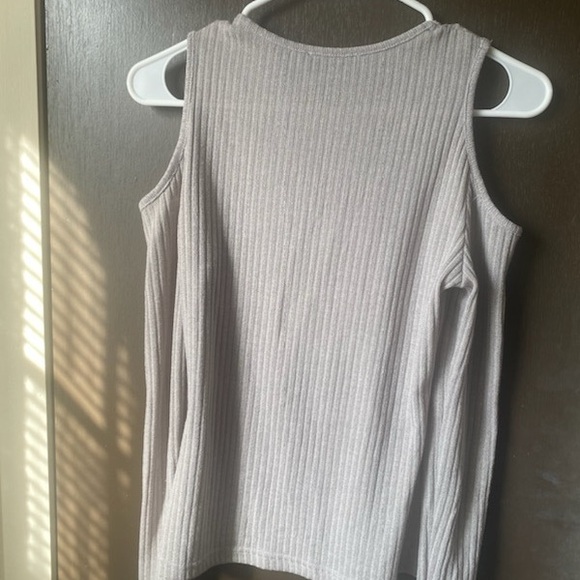 SHEIN Unity Cold Shoulder Rib-knit Fitted Tee - Picture 2 of 6